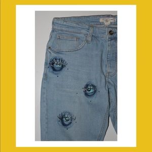 Hand painted Evil Eye Pants